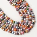 Wholesale 15 Inches Mixed Color Natural Freshwater Pearl Beads Irregular Flat for DIY Bracelet Necklace MegaBDM