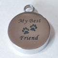 Stainless Steel Silver Plated Christian Bigger Ash Chamber Pet Paw Print Cremation Urn My Best Friend Keepsake Necklace Pendant