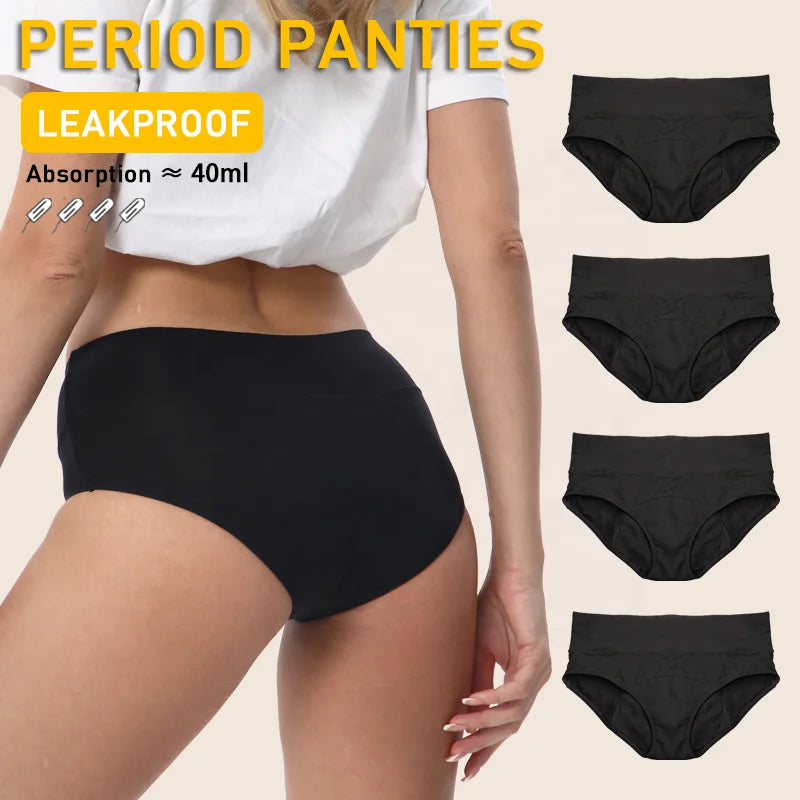 4 Layers Mid Waist Ccalzones Menstruales Postpartum Physiological Incontinence Menstrual Underwear Period Panties for Women