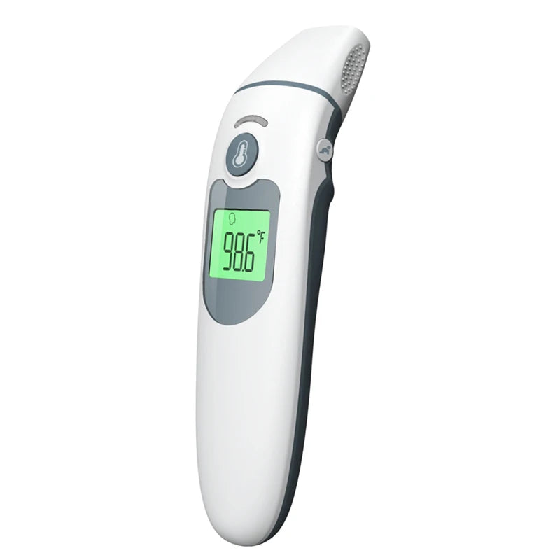 Dual Mode Household Infrared Forehead/Ear Thermometer with Color Coded Fever Alert Electric Powered