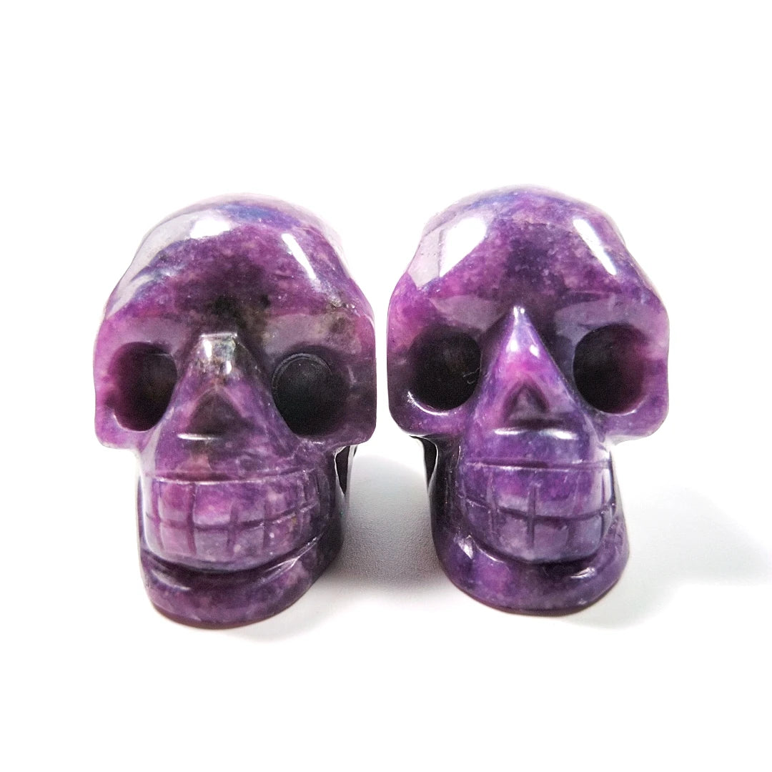 Huiying Natural Carved Stone Skulls 2 Inch Amethyst Stone Skulls Carving Crafts