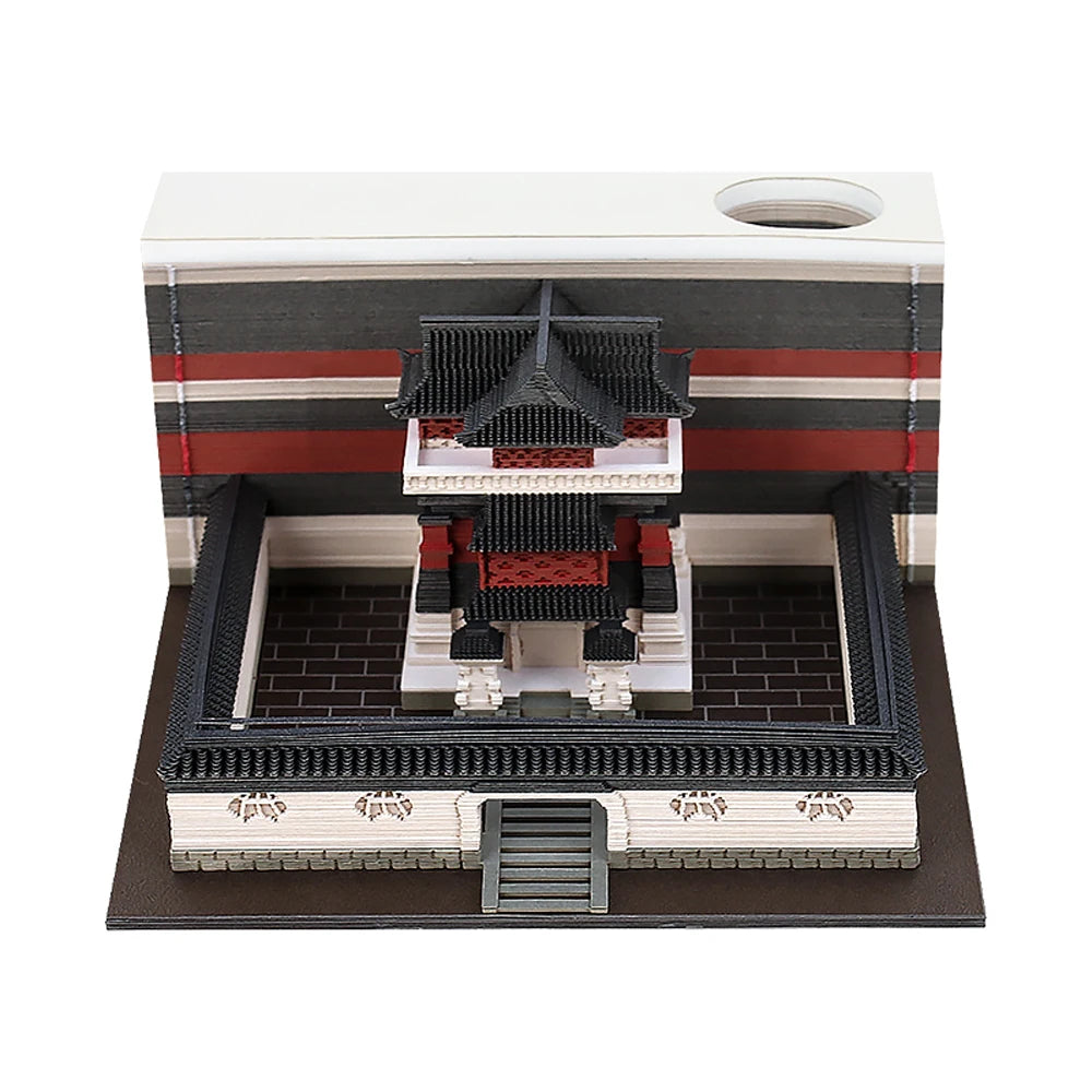 3D Memo Pads Sticky Notes Custom Sutra Pavilion Building Notepads Custom Logo Printed Kawaii Stationery