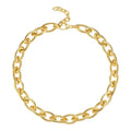 Fashion High Quality PVD 18K Gold Plated Stainless Steel Jewelry Oval Thick Chain Hip Hop Necklace P203185