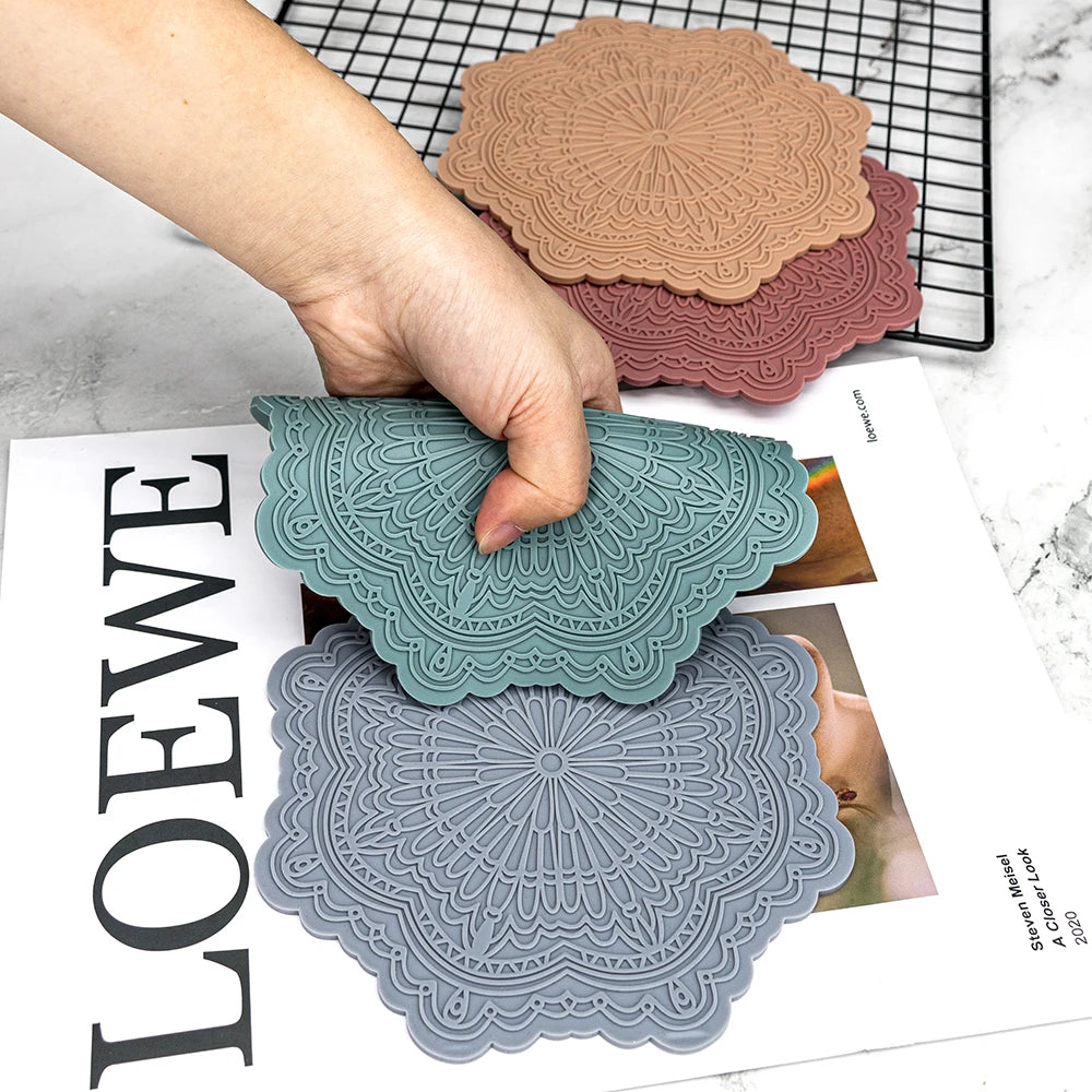 Multipurpose Silicone Mat Heat Thermal Insulation Pad Silicone Hot Dishes Pot Holders Mat Silicone Pot Holder for Kitchenware
