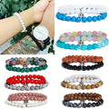 2Pcs Magnetic Couples Bracelets for Women Men Charm Beads Matching Bracelets for Couples Connect Bracelets