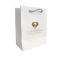 HONPAK White Paper Bags Recycled with  Gold logo Custom Printed for Jewelry Packaging