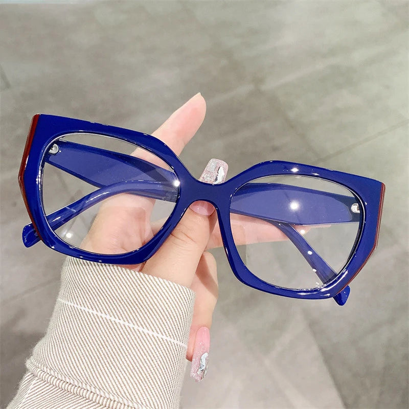 0617 Vintage Irregular Anti-blue Light Eyeglasses for Women 2024 New Fashion Eyewear Computer Cat Eye Glasses Frame Female