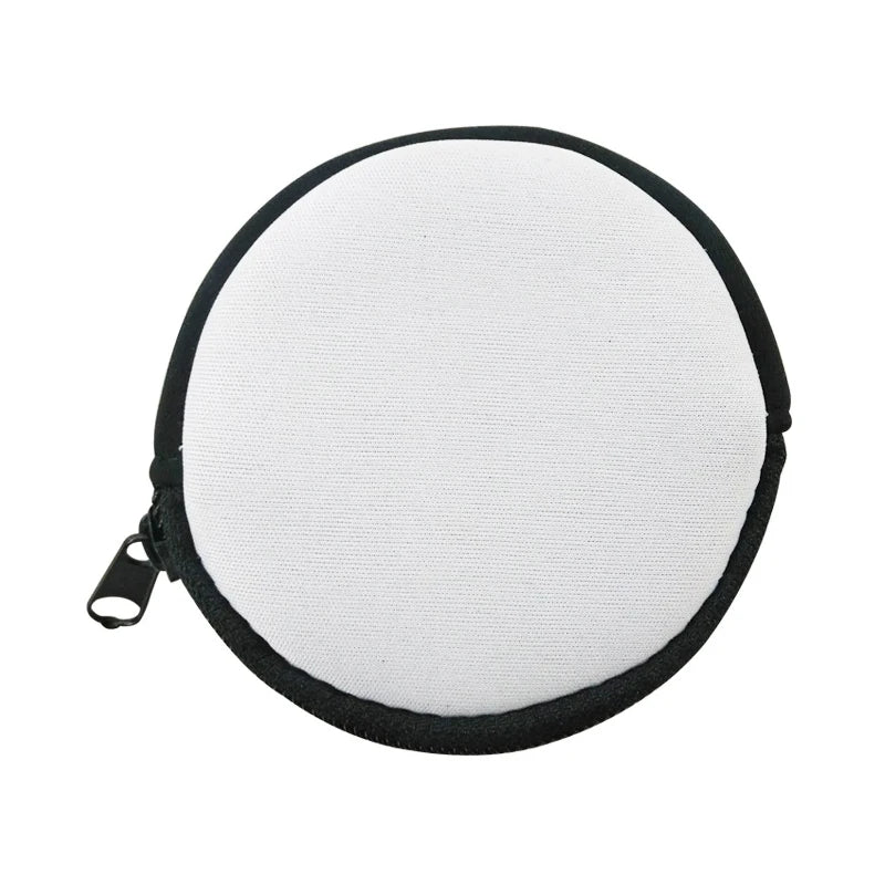 Factory Wholesale Blank Printed Round Coin Purse Waterproof Neoprene Small Wallet Mini Coin  Purse with Zipper