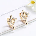 New Designer Earing Gold Plated 18K Ear Ring Jewelry Zircon Stud Earrings for Woman