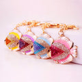New Arrival Luxury Design Cute Fish Metal Keychains Crystal Cartoon Bag Pendant Keychain