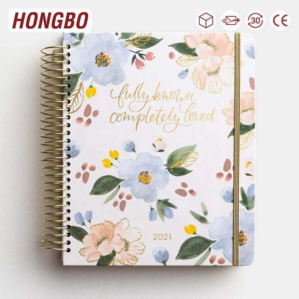 12-Month/18-Month A5 Spiral Happy Planner Business Style Fabric Cover Organizer with Custom Stickers and Gift Box