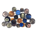 Fashionable WIKO RH03101 4-Hole Flatback Round Buttons Black with Red Buffalo Horn Suit Decoration Dry Cleaning