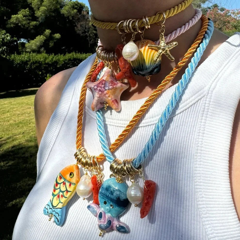 Creative Fashion Necklace with Small Starfish Pendant New Trendy Casual Pearl Jewelry Easiest Match Accessories