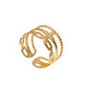 BM Non-fading Women Stainless Steel Gold Chain Multi-layer Ring