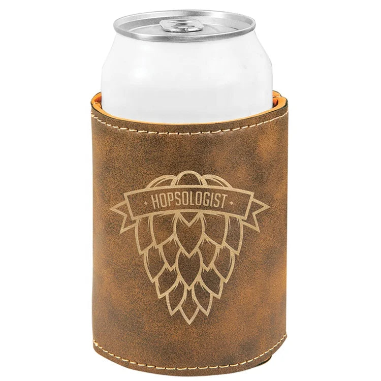 Personalized Waterproof Insulated Beverage Holder Reusable Beer Sleeve Custom Laserable Leatherette Can Cooler for Wedding Gifts
