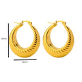 Wholesale Lightweight Retro 18k PVD Gold Plated Spiral Statement Earrings Stainless Steel Chunky Hoop Earrings for Women