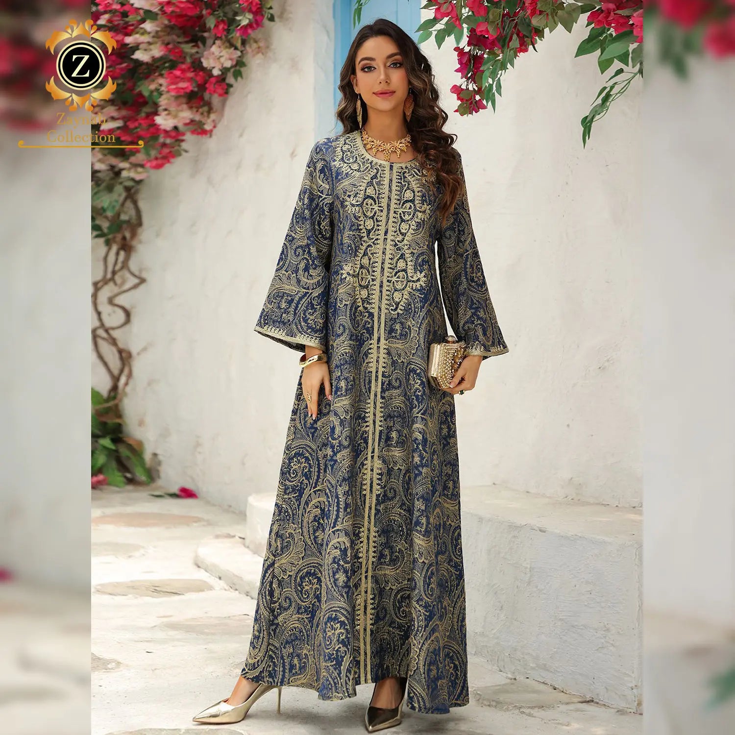 Zaynab Jalabiya Arabian Dresses Women Abaya Wedding Dress Polyester Latest Designs Abaya Women Muslim Dress