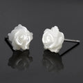 925 Sterling Silver Rose Flower Stud Earrings for Women Luxury Bride Lady Fashion Jewelry Cute Anniversary Party Gift