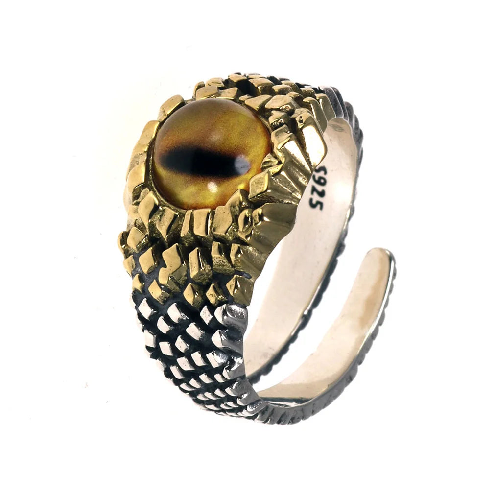 Real Pure Silver S925 Tiger Eye Rings for Men and Women Yellow and Blue Tiger Eye Rings Natural Stone Jewelry