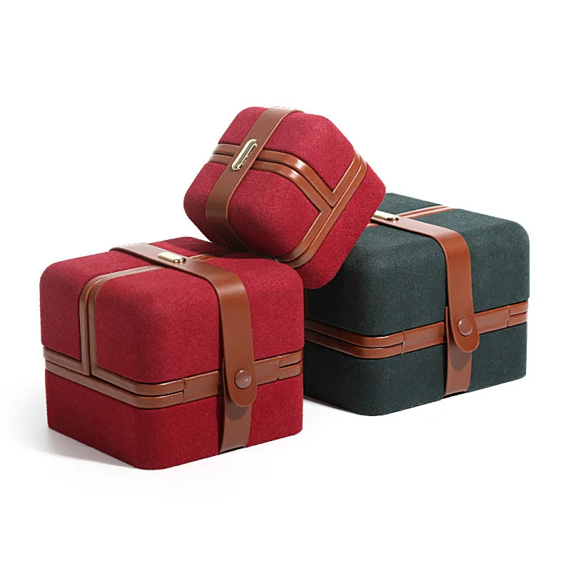 New Round Corner Double Open Buckle European Ring Box  Bracelet Watch Necklace Box Gifts Jewelry Box Wholesale