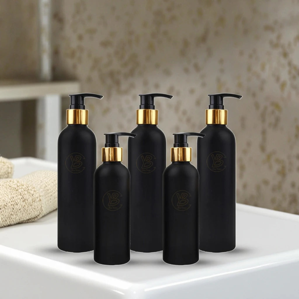 Wholesale Aluminum Bottle Cosmetic  Water Shampoo Body Oil Pump Aluminum Bottle