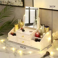 Folding  Makeup Organizer Cosmetic Storage Drawer Storage Box with Mirror Best Sellers