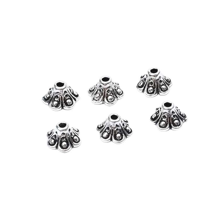 Sterling Silver 925 Bead Caps Bracelet Necklace Charms for Jewelry Making Tianmeng TSA04