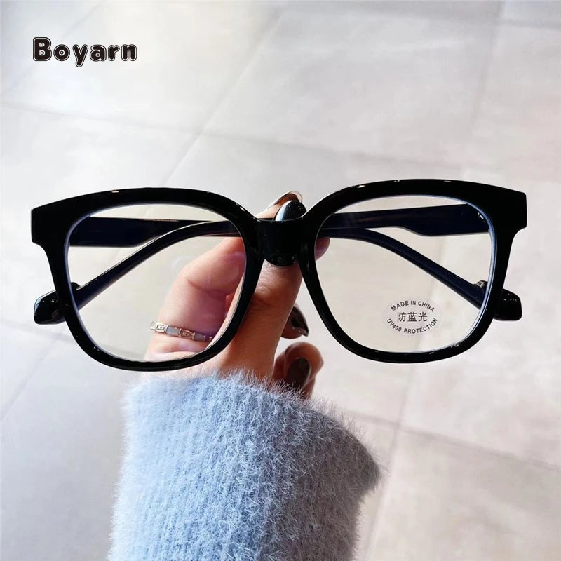 Boyarn the New TR90 Thick Frame Myopia Glasses Frame Retro Decorative Eye Frame Blue Light Blocking Glasses Shades
