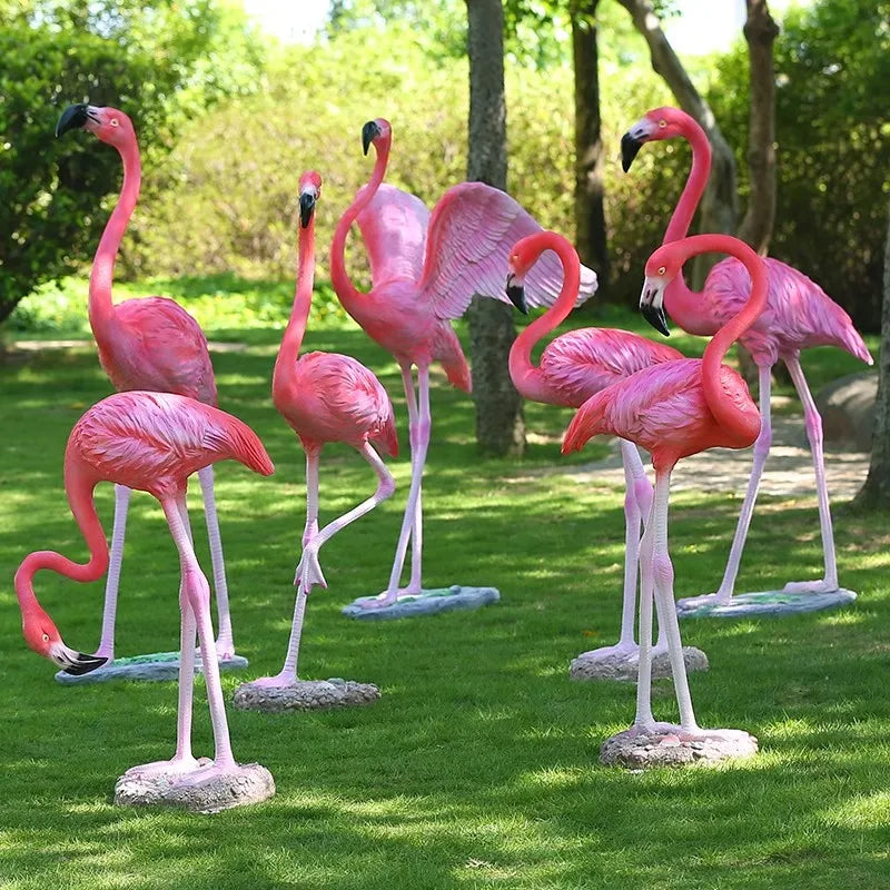 Safari Animals Life Size Flamingo Lion Giraffe Deer Statues Fiberglass Rental Props Resin Crafts for Photo Booth