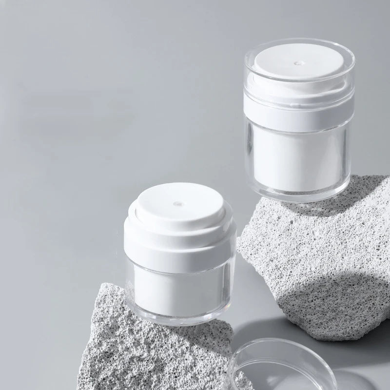 15/30/50ML Acrylic Cream Jars Airless Pump Bottle Refillable Cosmetic Easy to Use Containers Portable Travel Makeup Tools