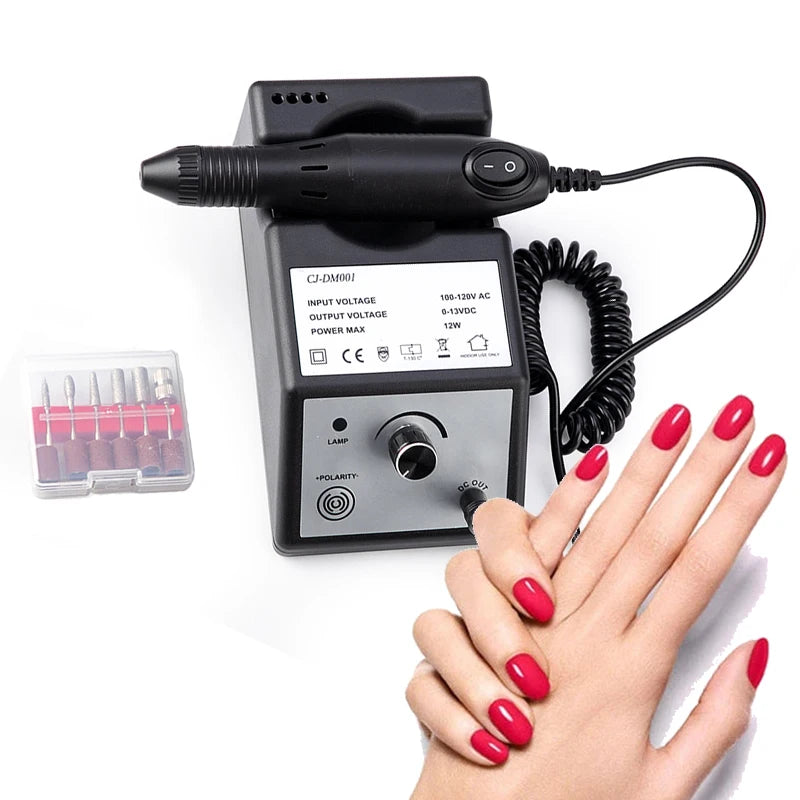 Portable Electric Nail Drill File Machine Manicure Pedicure Polish Remover Drill Nail