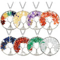 Wholesale Crystal Stone Seven Chakra Life Tree Shape Pendant Crystal Crafts for Decoration and Gift