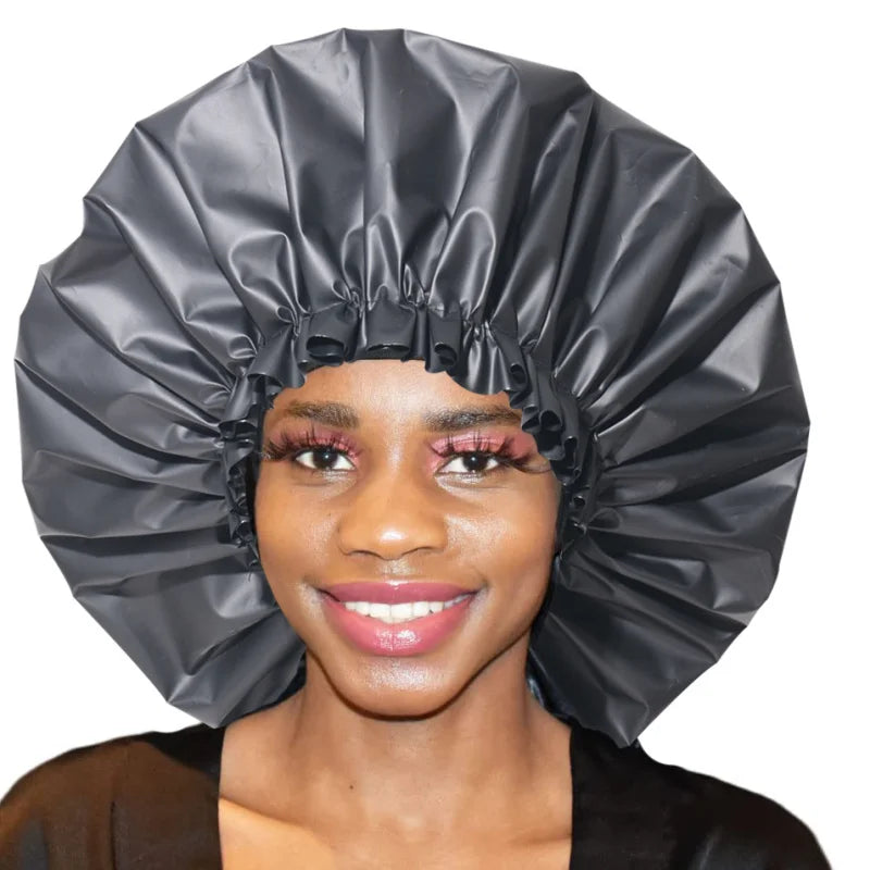 HZM-22124 Shower Cap for Women Reusable Extra Large EVA Waterproof Hair Cap for Long Hair