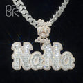 Name Letter VVS Moissanite Diamonds Pendants Factory Whole Hot Sale 925 Sliver Cuban Link Necklace Custom Fine Jewelry