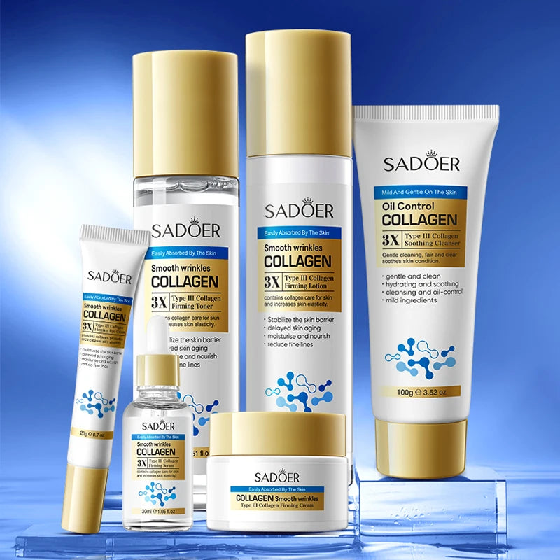 New SADOER Type III Collagen Wrinkle Firming Skin Care Suit Moisturizing and Hydrating Kit Fading Wrinkles Delayed Skin Aging MegaBDM