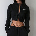 Custom Women Full Zipper Crop Top Hoodie Wholesale Casual Heavy Weight Cotton Pullover Zip up Hooded Jacket for Ladies