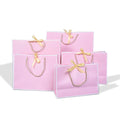 Standing Gift Bag pink With Bow Tie Shopping Paper Bag Can Be Customized LOGO Wholesale White Card Paper Bag With Handles