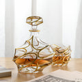 NOVARE High-Grade 750ml Lead-Free Gold Plated Transparent Crystal Glass Whiskey Decanter Set LFGB Certified Luxury Wine Stock