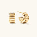 LOZRUNVE 18k Gold Minimalist Plain Silver 925 Food Bread Shaped Bold Open Hoop Earring Diorearrings