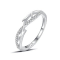 Fashion 925 Sterling Silver Branch Cross Micro Inlaid Diamond Index Finger Ring for Women