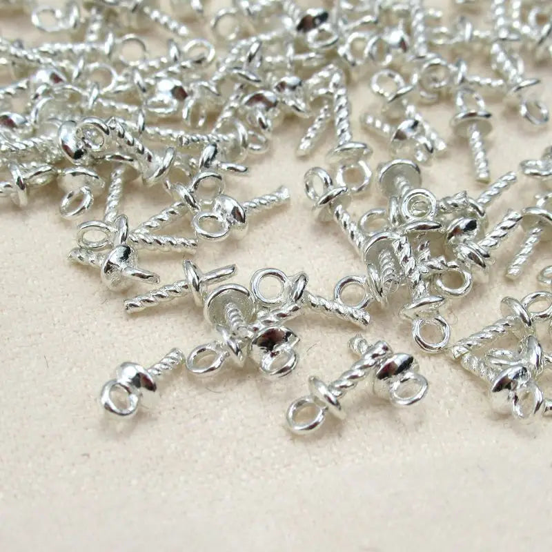 Wholesale 925 Sterling Silver Embedded Bracket Pearl Beads Pendant Charm Accessories for Jewelry Making