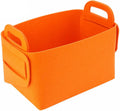 Foldable Felt Storage Bin Basket with Handles Collapsible Fabric Cube Organizer for Nursery