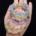Handmade Trendy Crystal Healing Lucky Stones Natural Aquamarine Amethyst Peridot Citrine Chip Charm Bracelets for Girls