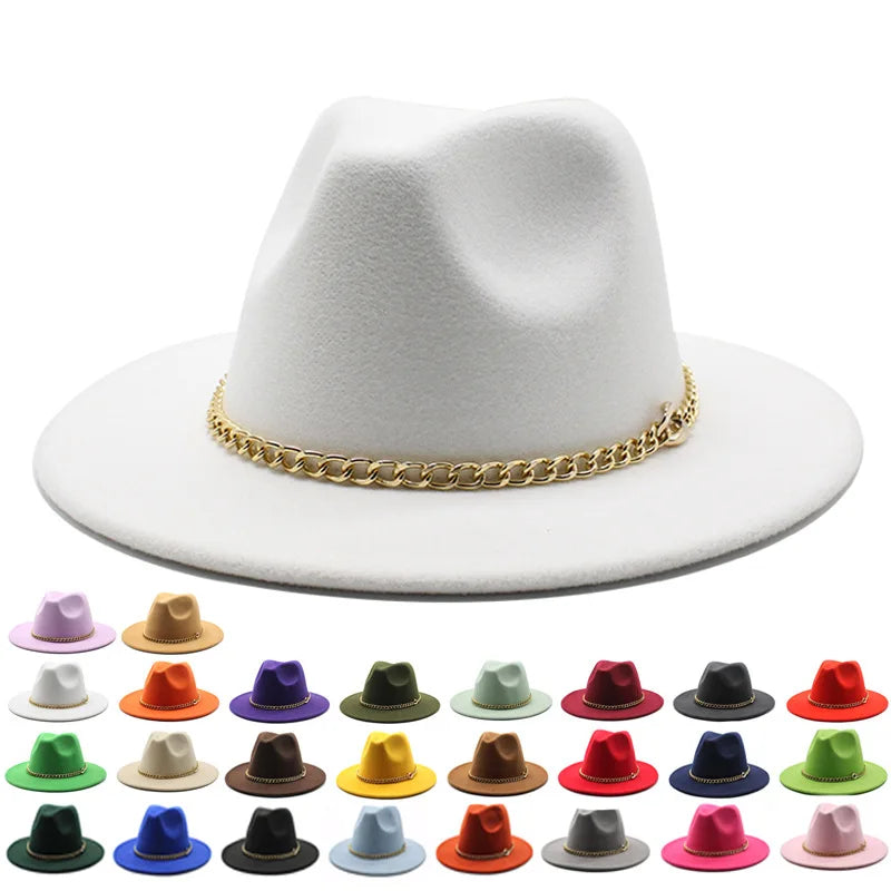 2021 OEM Design Vintage White Fedora Hat for Women Artificial Woolen Winter Cap Promotional Party Supplies