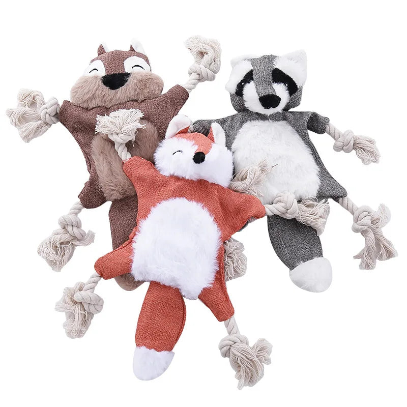 Animal Shape Linen Pet Cat Toy Squeaky Dog Chew Toy Dog Toy Cotton Rope Wholesale