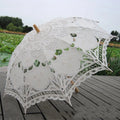 Vintage Lace Parasol Wooden Handle Battenburg Embroidery Digital Printing Ivory Modern Wedding Prop Umbrella