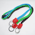 Manufacturer Custom Polyester Woven Jacquard Round Rope Polyester Round Cord Lanyard With Silicon Label