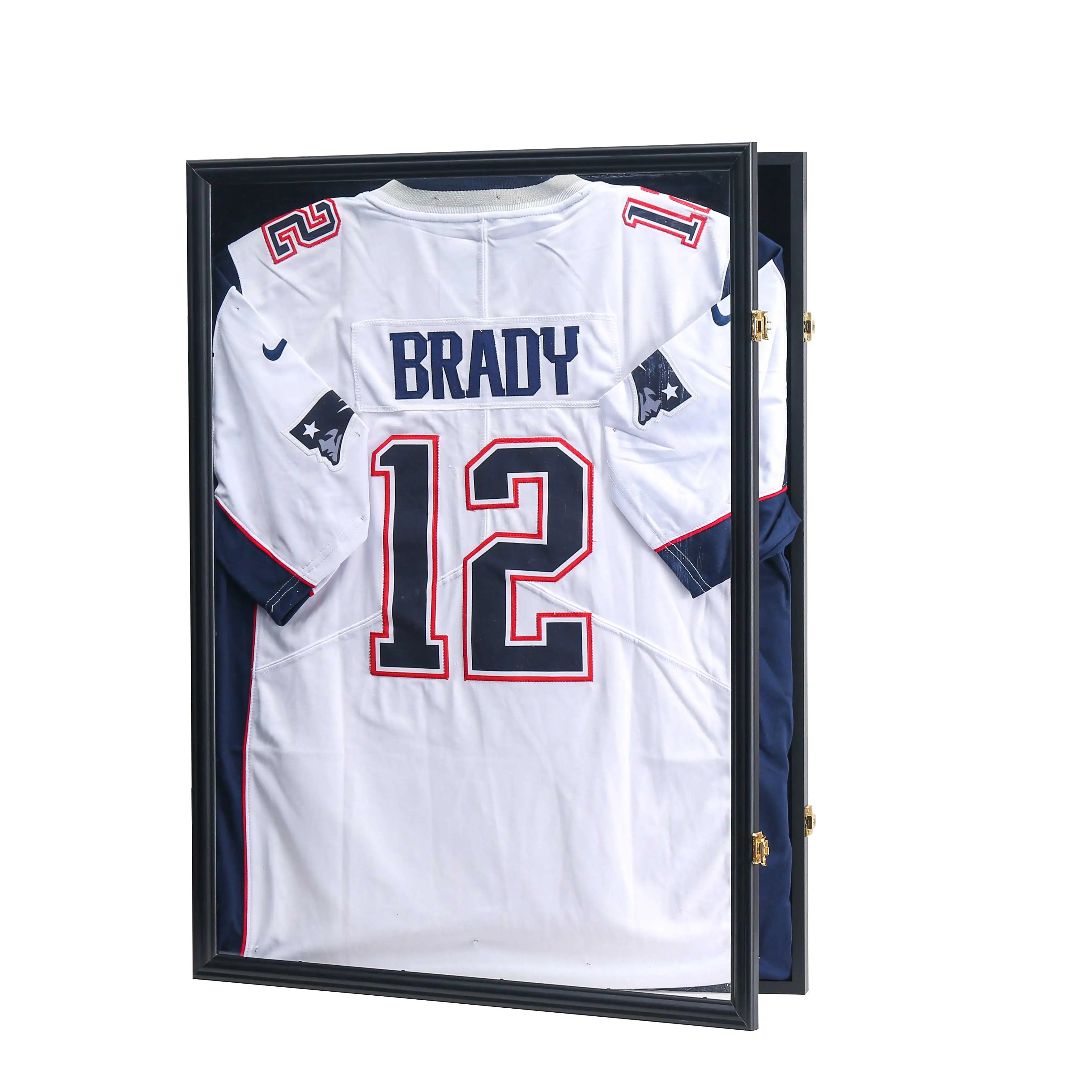Sports Jersey Display Case - Custom Deluxe Lockable 98% UV Protection Clear Acrylic Baseball Football NBA Soccer