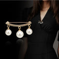Wholesale Fashion Pearl Fixed Strap Charm Safety Pin Brooch Chain Sweater Cardigan Clip for Women Jewelry