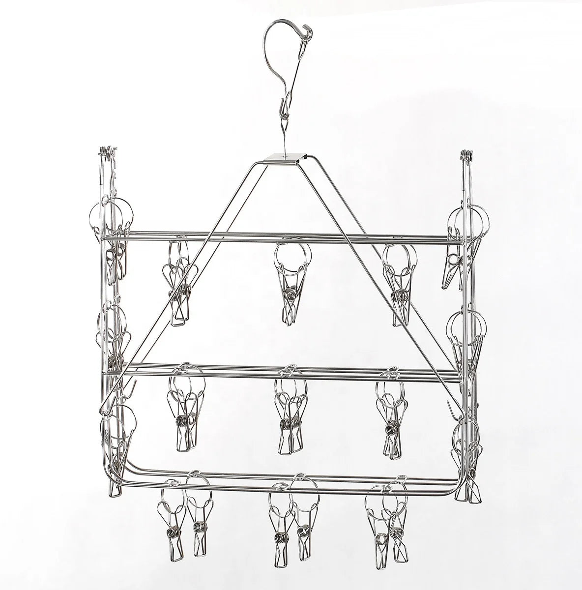 Hot Sale Multipurpose Clothes Hanger Stand and Folding Sock Hangers for Clothes Non-slip Cloth Hanger with 34pegs